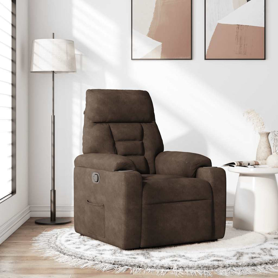 Fauteuil verstelbaar microvezelstof bruin