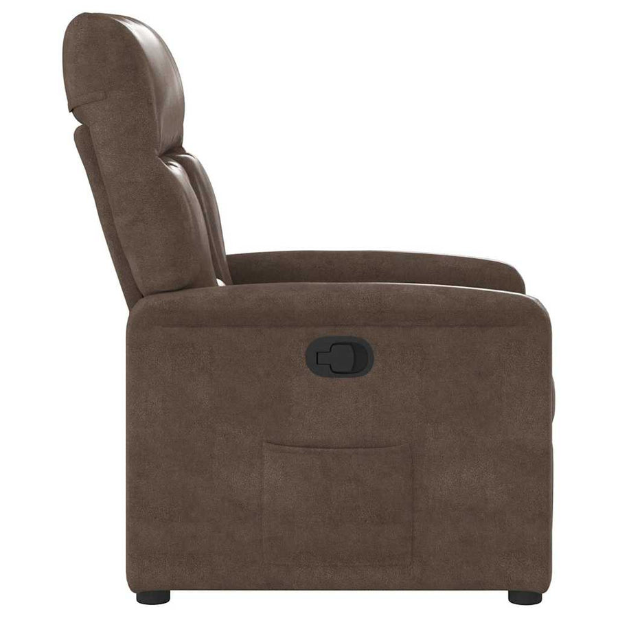 Fauteuil verstelbaar microvezelstof bruin