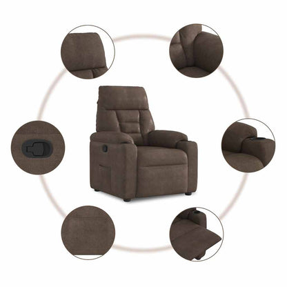 Fauteuil verstelbaar microvezelstof bruin