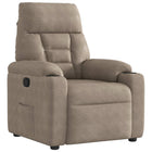 Fauteuil verstelbaar microvezel taupe 72x90x99 cm