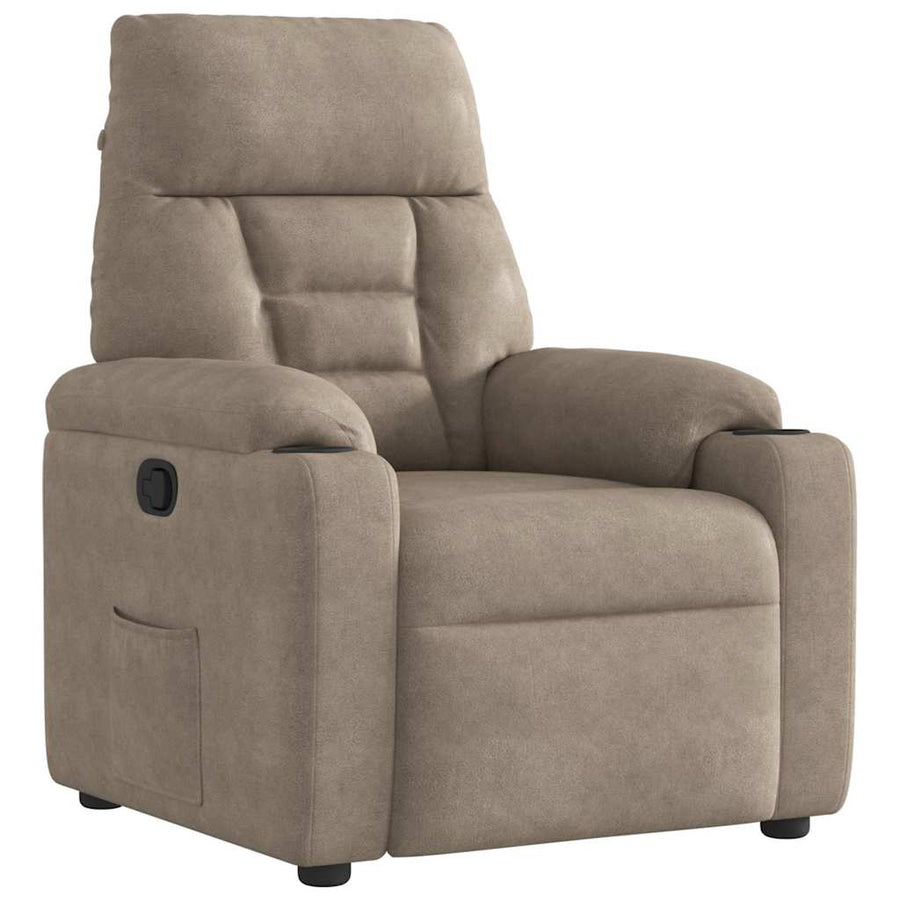 Fauteuil verstelbaar microvezelstof taupe
