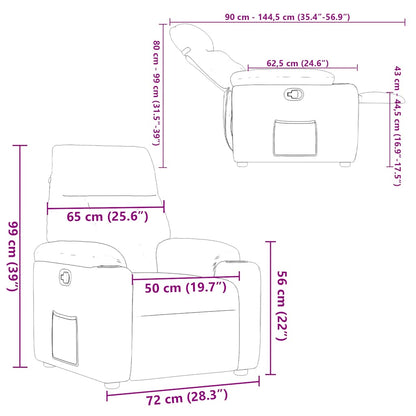Fauteuil Verstelbaar Microvezelstof Taupe 1 Nee