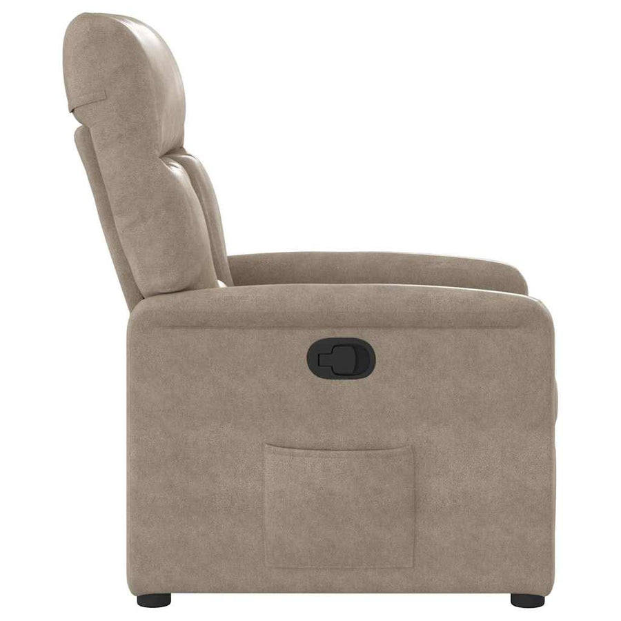 Fauteuil verstelbaar microvezelstof taupe