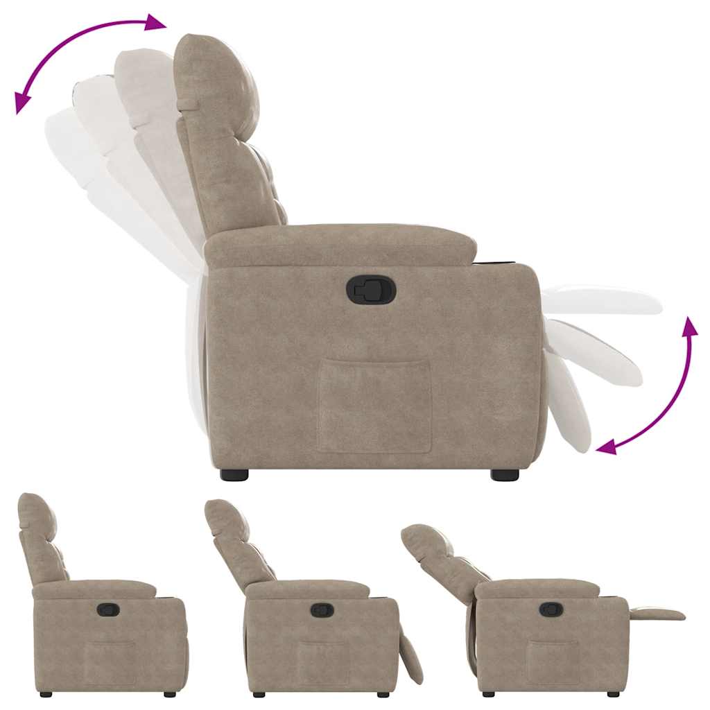 Fauteuil Verstelbaar Microvezelstof Taupe 1 Nee