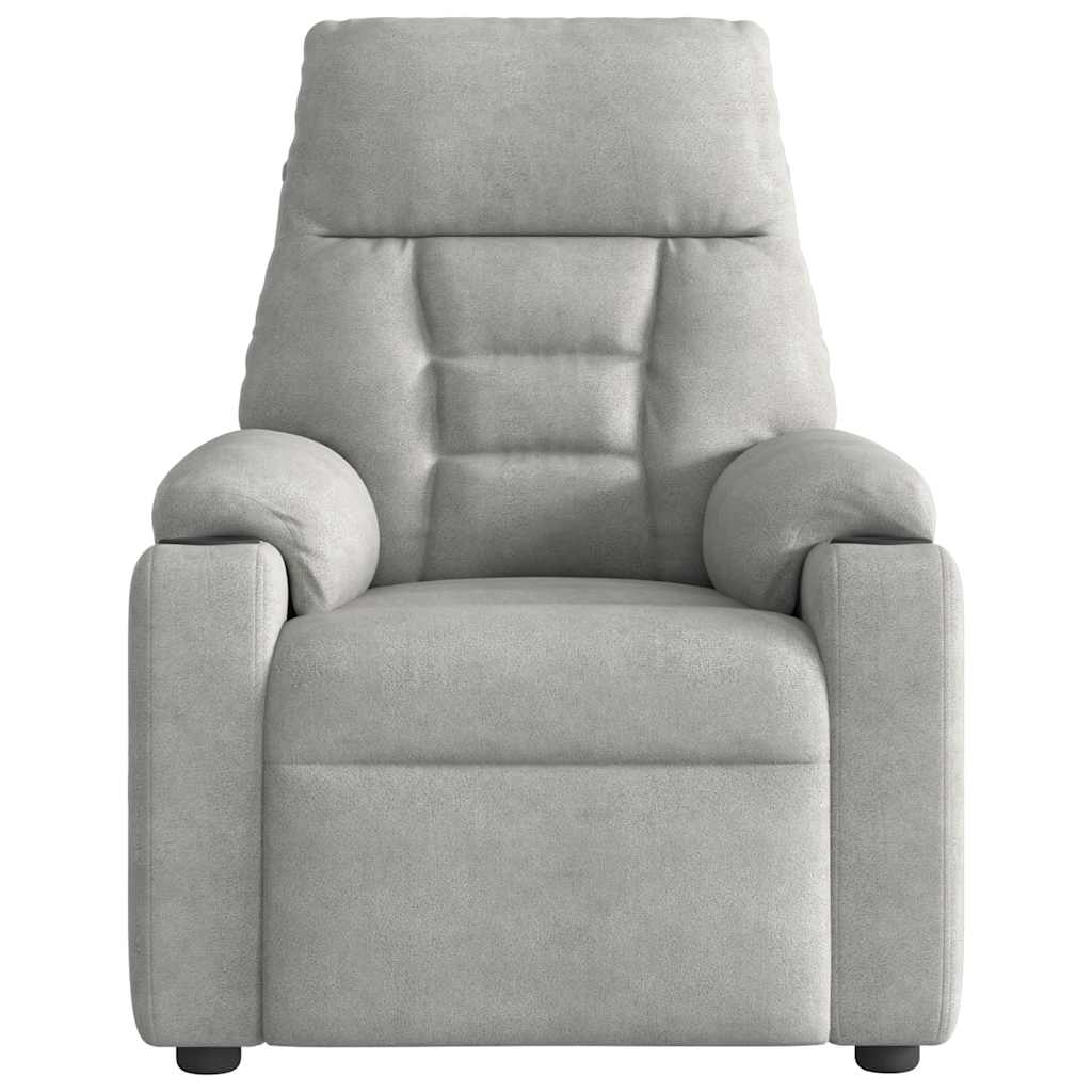 Fauteuil verstelbaar microvezelstof lichtgrijs