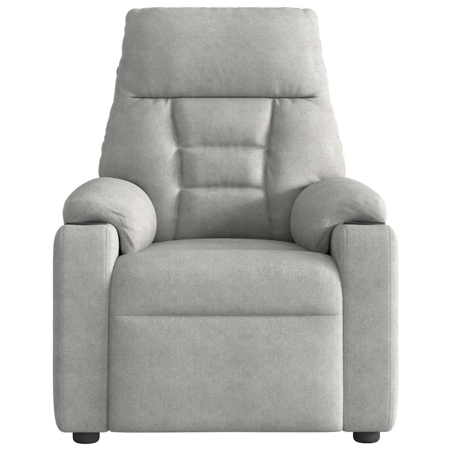 Fauteuil verstelbaar microvezelstof lichtgrijs