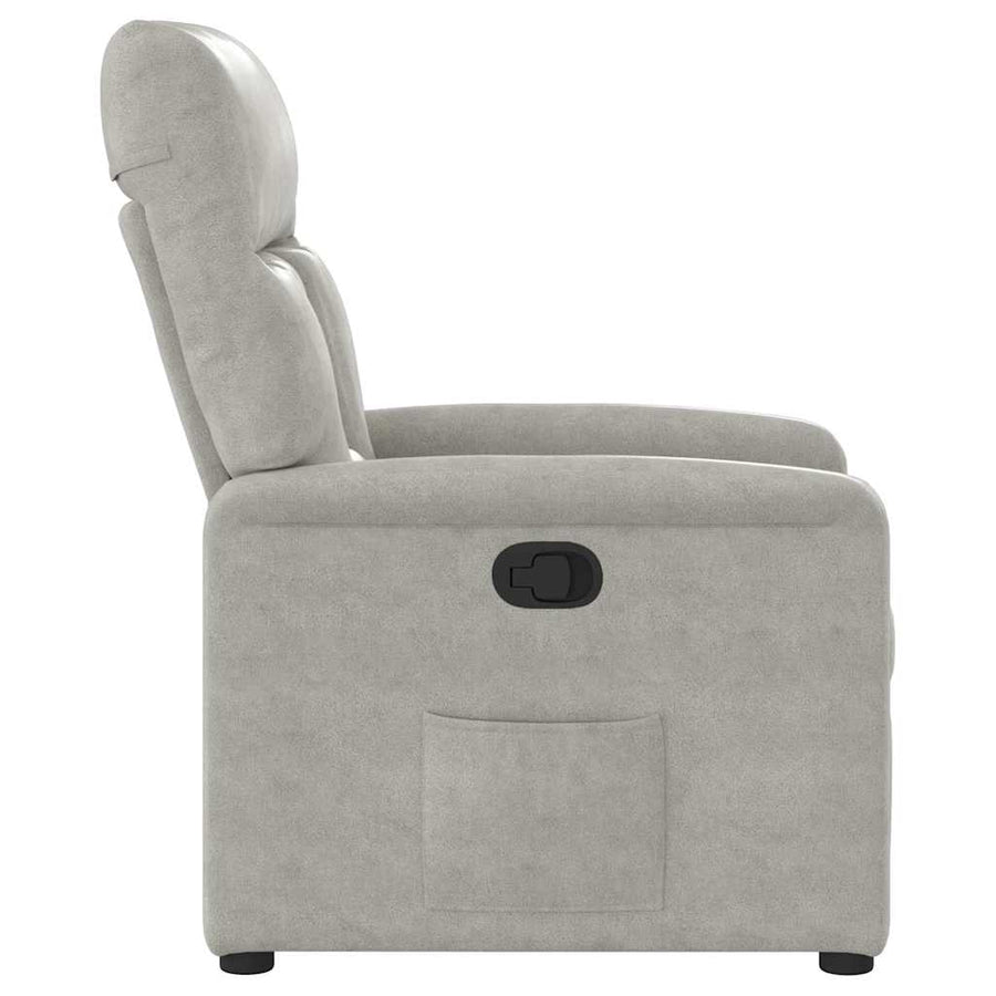 Fauteuil verstelbaar microvezelstof lichtgrijs