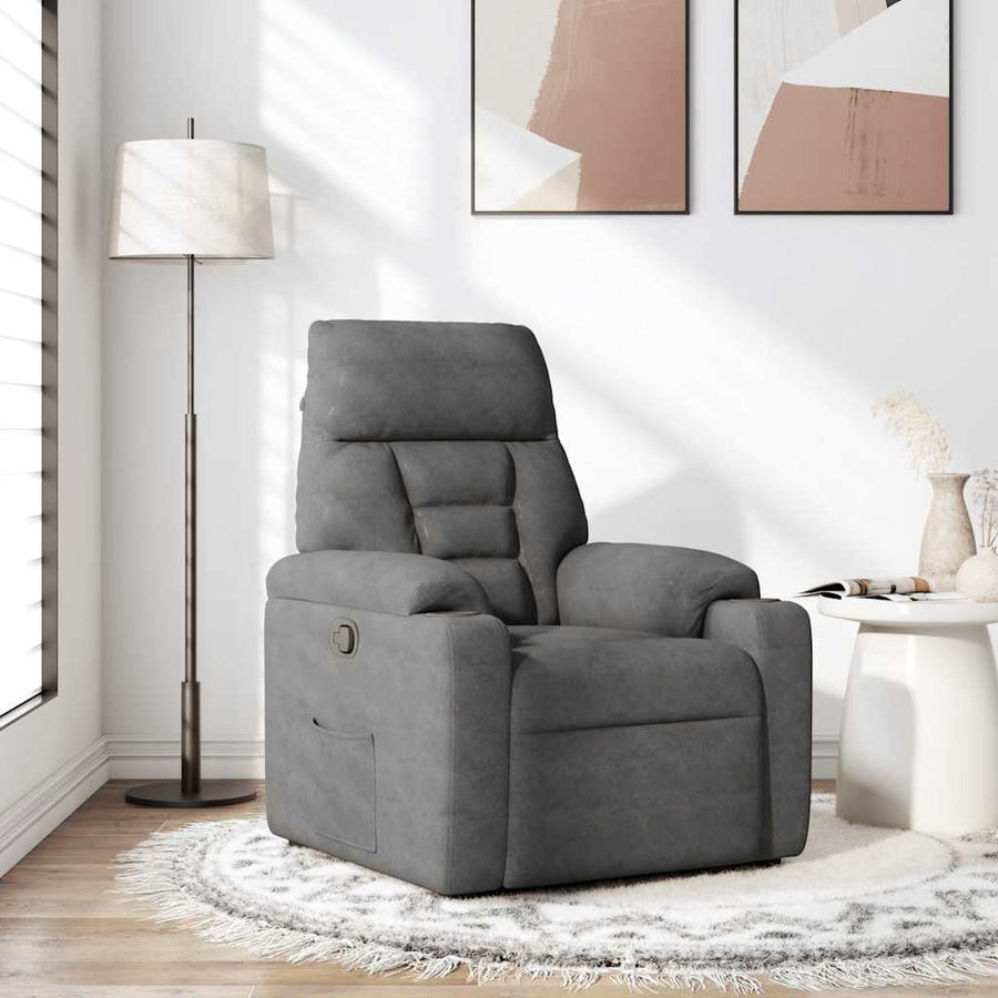 Fauteuil Verstelbaar Microvezelstof Donkergrijs 1 Nee