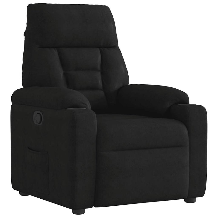 Fauteuil verstelbaar microvezelstof zwart