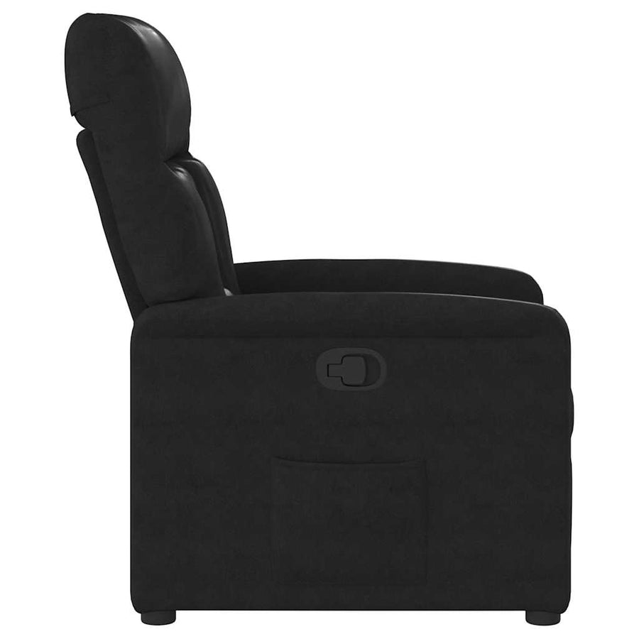 Fauteuil verstelbaar microvezelstof zwart