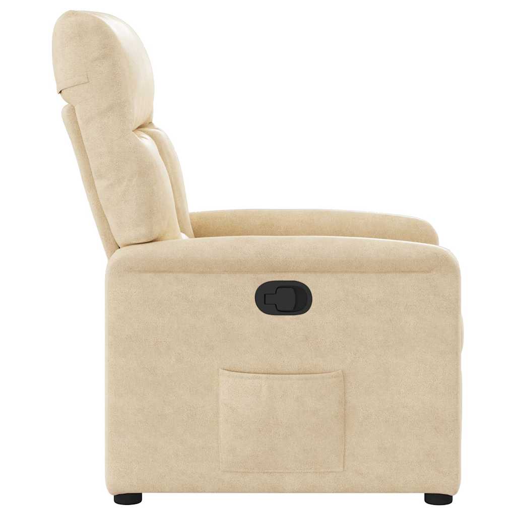 Fauteuil verstelbaar microvezelstof crèmekleurig