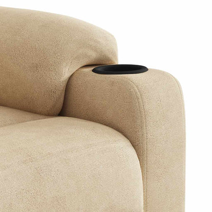 Fauteuil verstelbaar microvezelstof crèmekleurig
