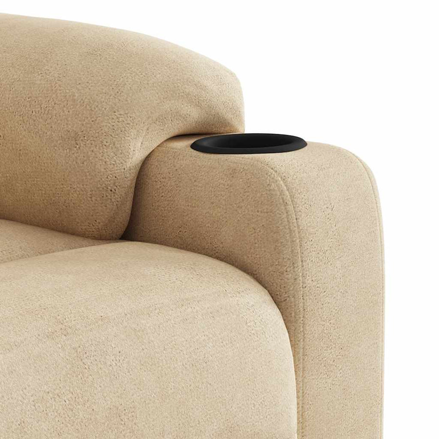Fauteuil verstelbaar microvezelstof crèmekleurig