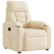 Fauteuil verstelbaar microvezelstof beige 72x90x99 cm