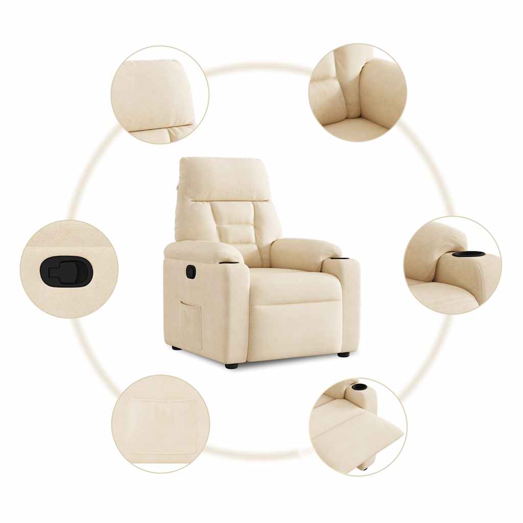Fauteuil verstelbaar microvezelstof beige
