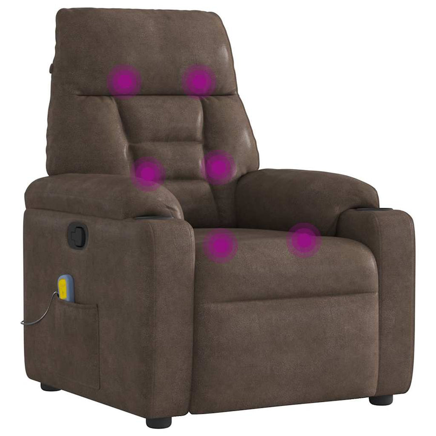 Massagestoel microvezelstof bruin