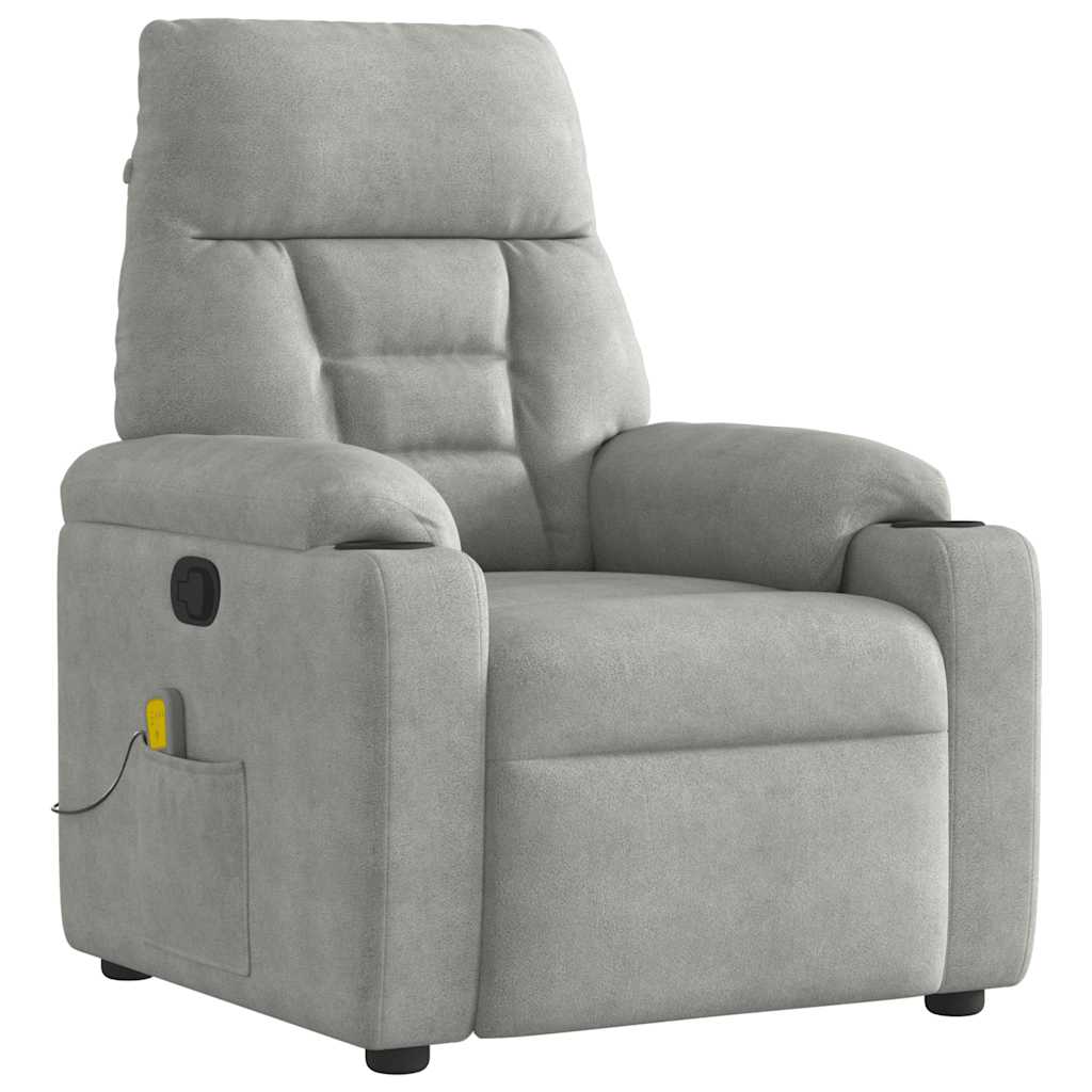 Massagestoel microvezelstof lichtgrijs