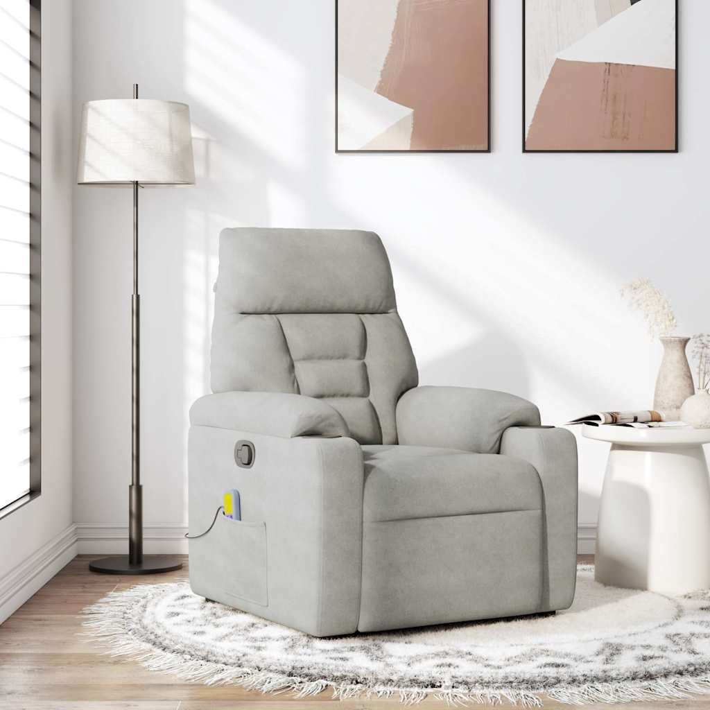 Massagestoel microvezelstof lichtgrijs