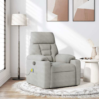 Massagestoel microvezelstof lichtgrijs