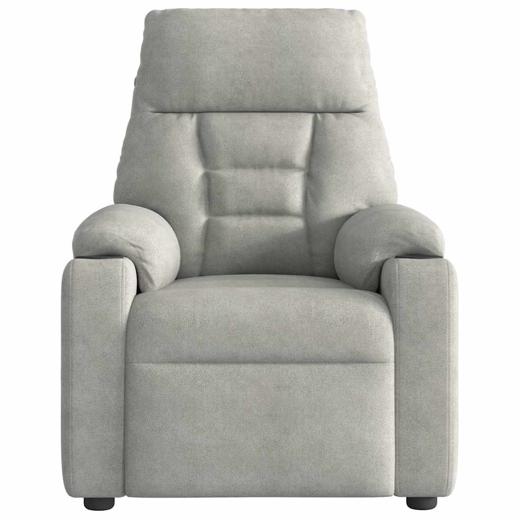 Massagestoel microvezelstof lichtgrijs