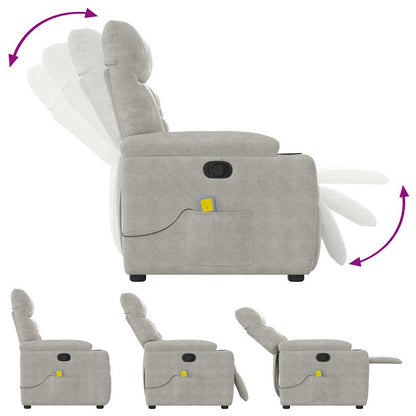 Massagestoel microvezelstof lichtgrijs