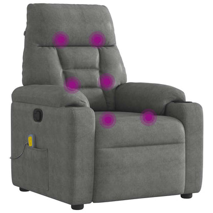 Massagestoel microvezelstof donkergrijs