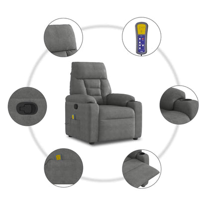 Massagestoel microvezelstof donkergrijs
