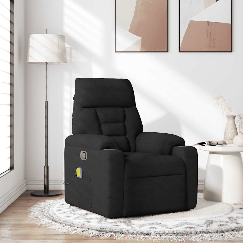 Massagestoel Microvezelstof Zwart 1 Ja