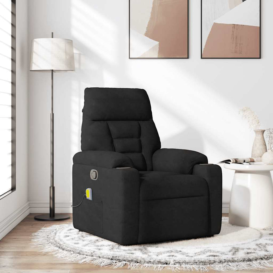 Massagestoel Microvezelstof Zwart 1 Ja