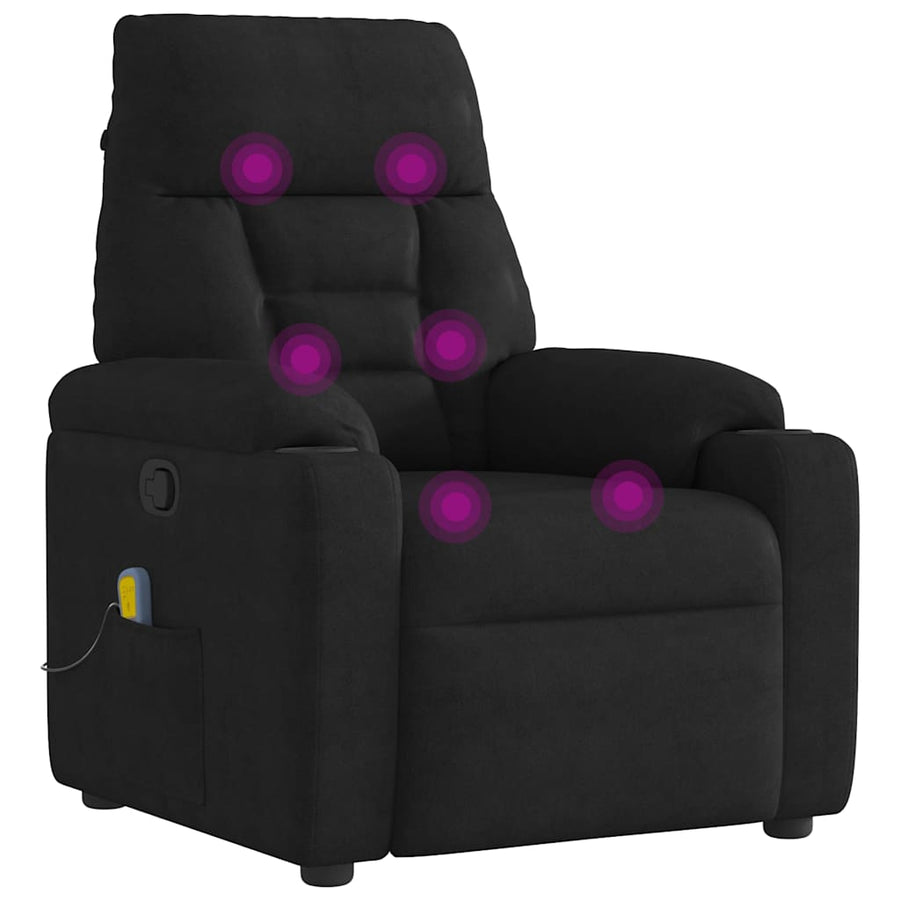 Massagestoel Microvezelstof Zwart 1 Ja