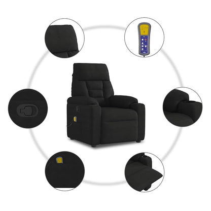 Massagestoel Microvezelstof Zwart 1 Ja