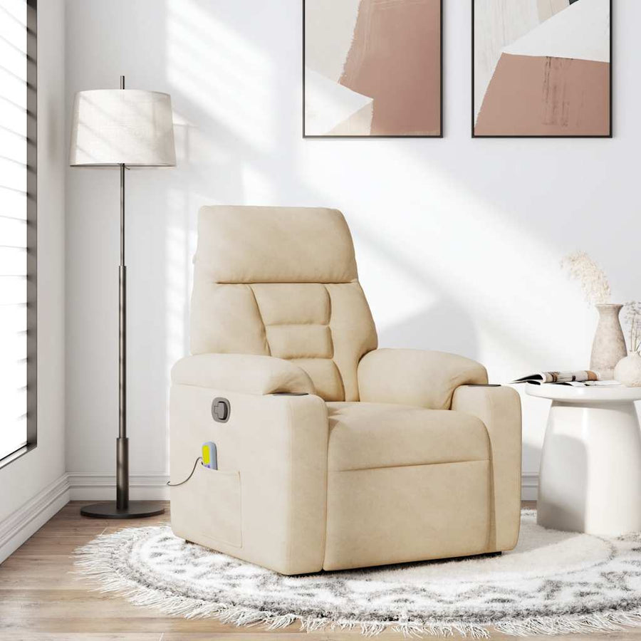 Massagestoel microvezelstof crèmekleurig