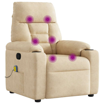 Massagestoel microvezelstof crèmekleurig