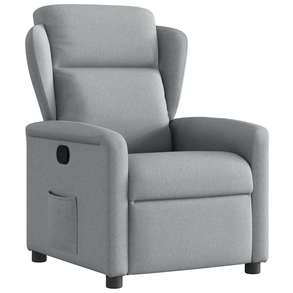 Fauteuil verstelbaar stof lichtgrijs