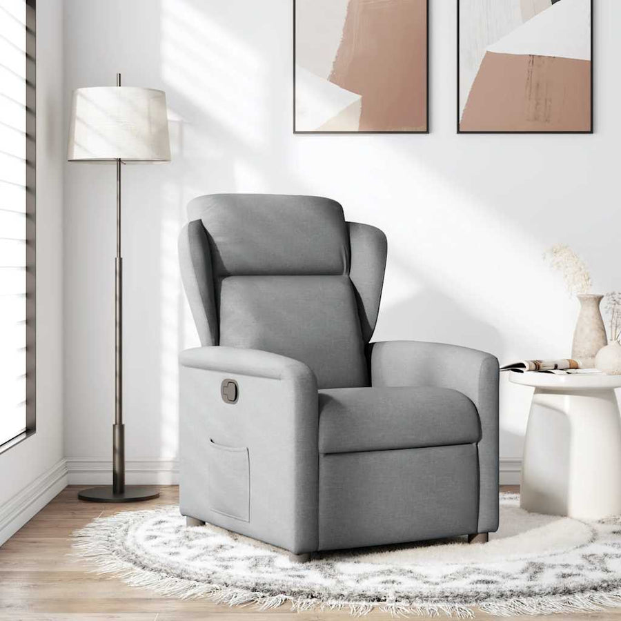 Fauteuil verstelbaar stof lichtgrijs