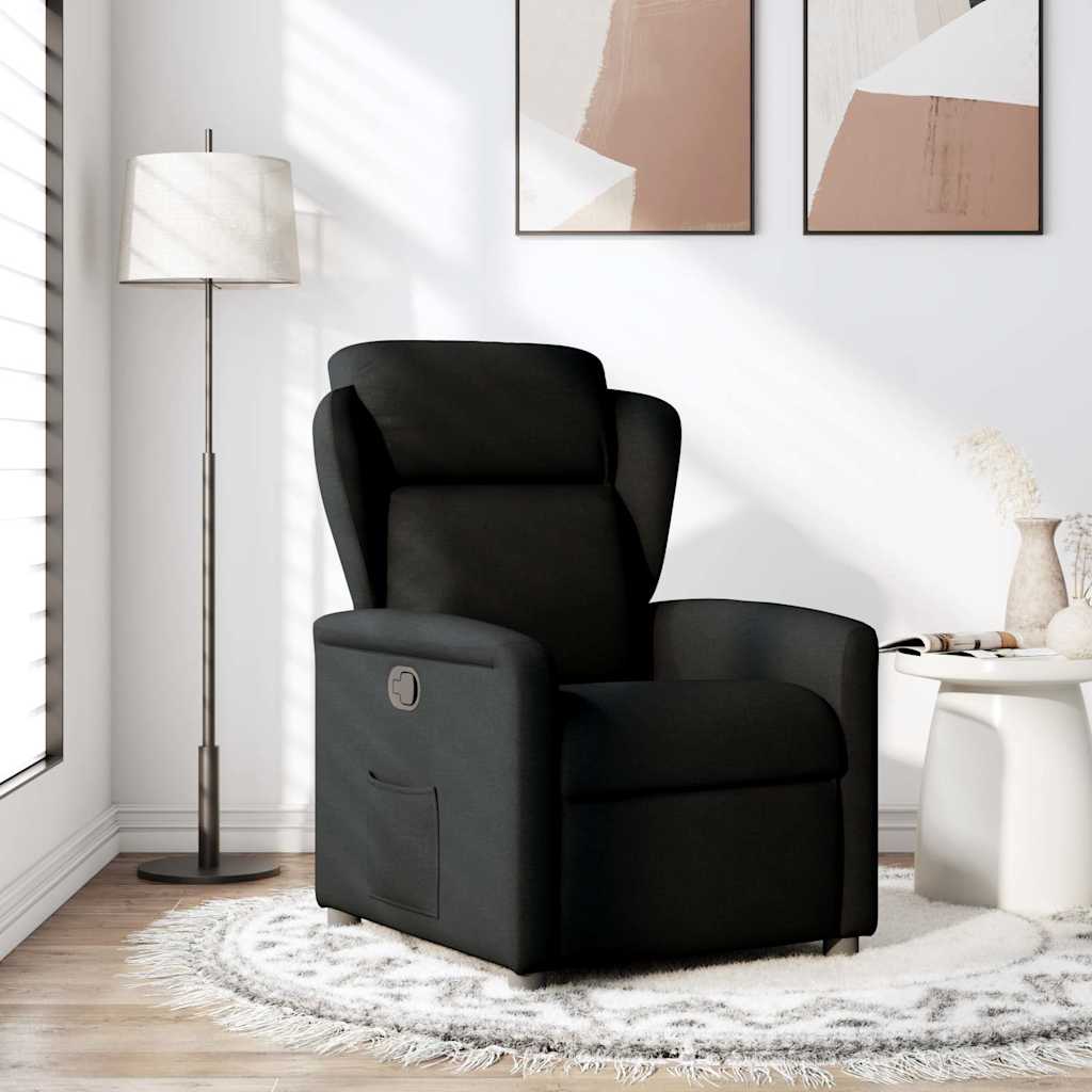 Fauteuil verstelbaar stof zwart