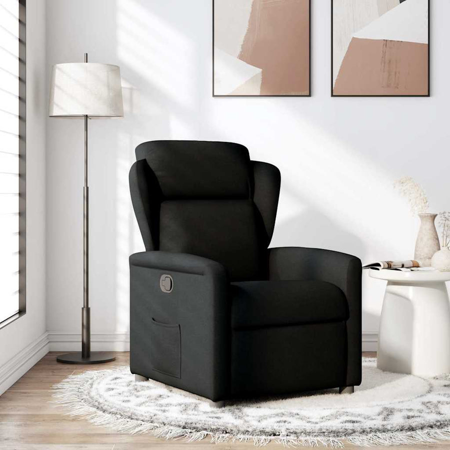 Fauteuil verstelbaar stof zwart