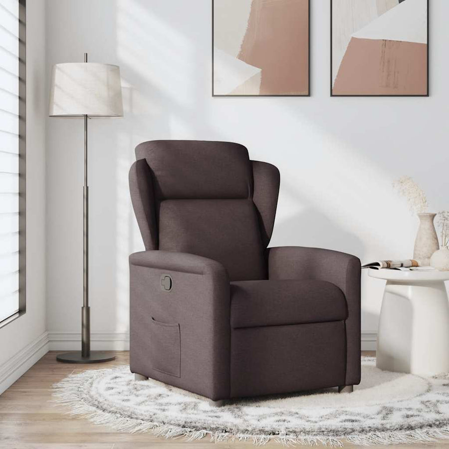 Fauteuil verstelbaar stof donkerbruin