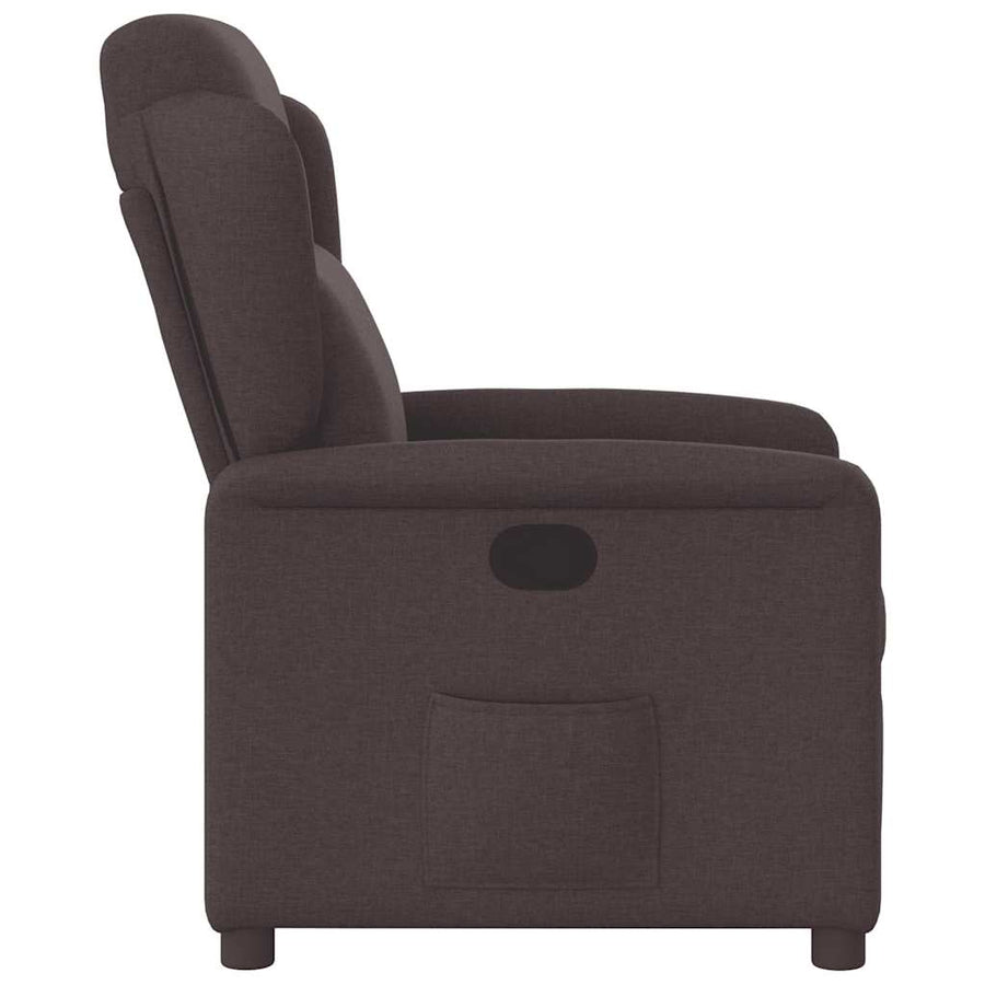 Fauteuil verstelbaar stof donkerbruin