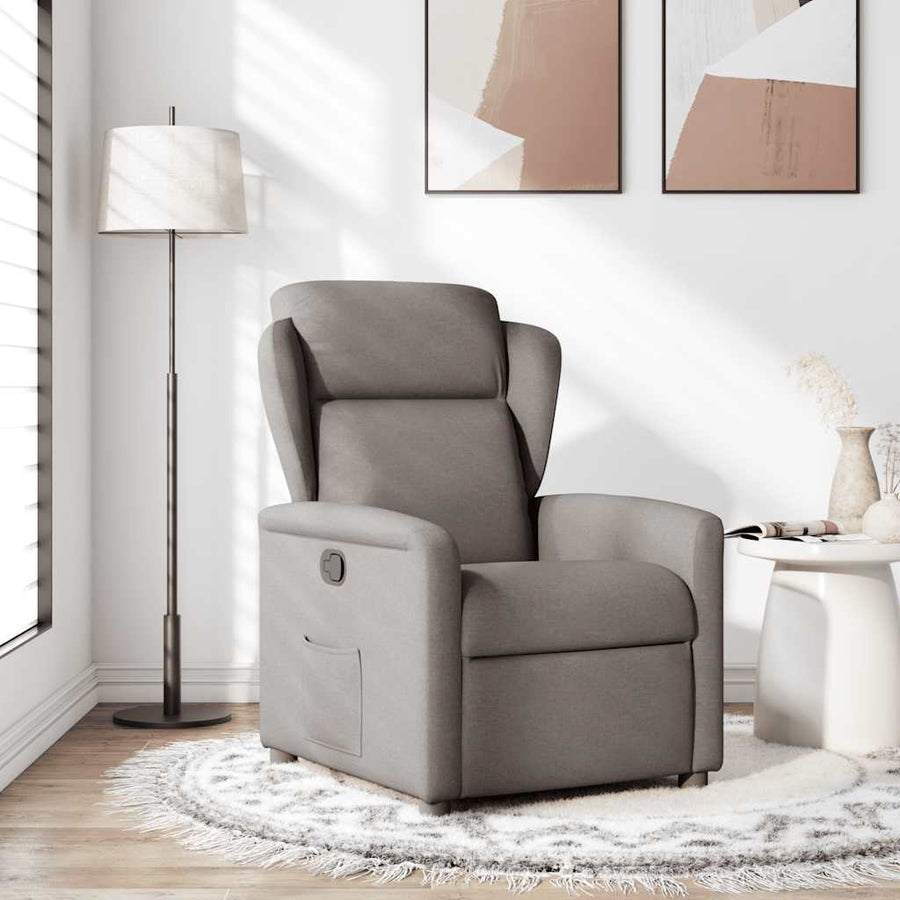 Fauteuil verstelbaar stof taupe