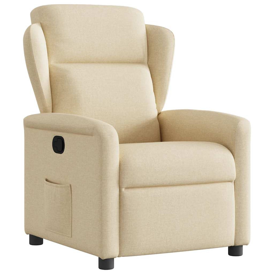Fauteuil verstelbaar stof crèmekleurig