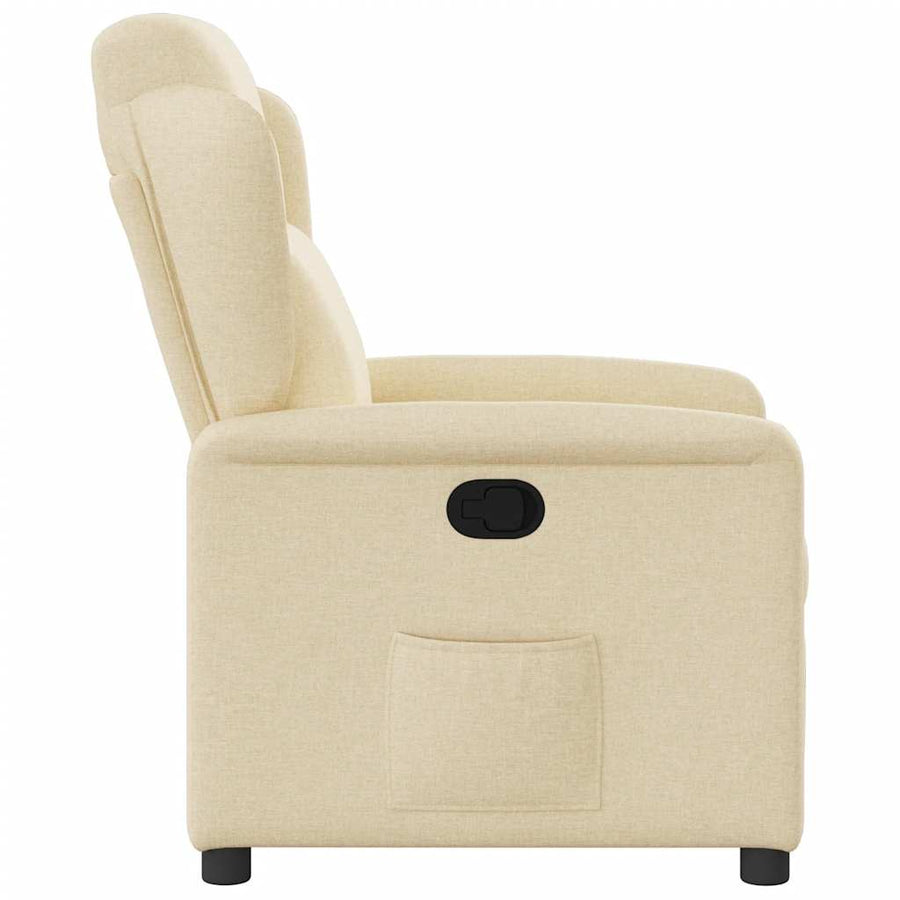 Fauteuil verstelbaar stof crèmekleurig