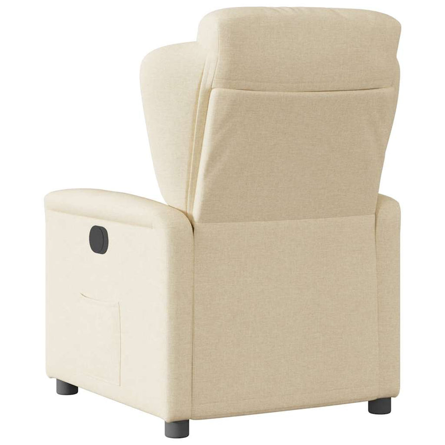 Fauteuil verstelbaar stof crèmekleurig
