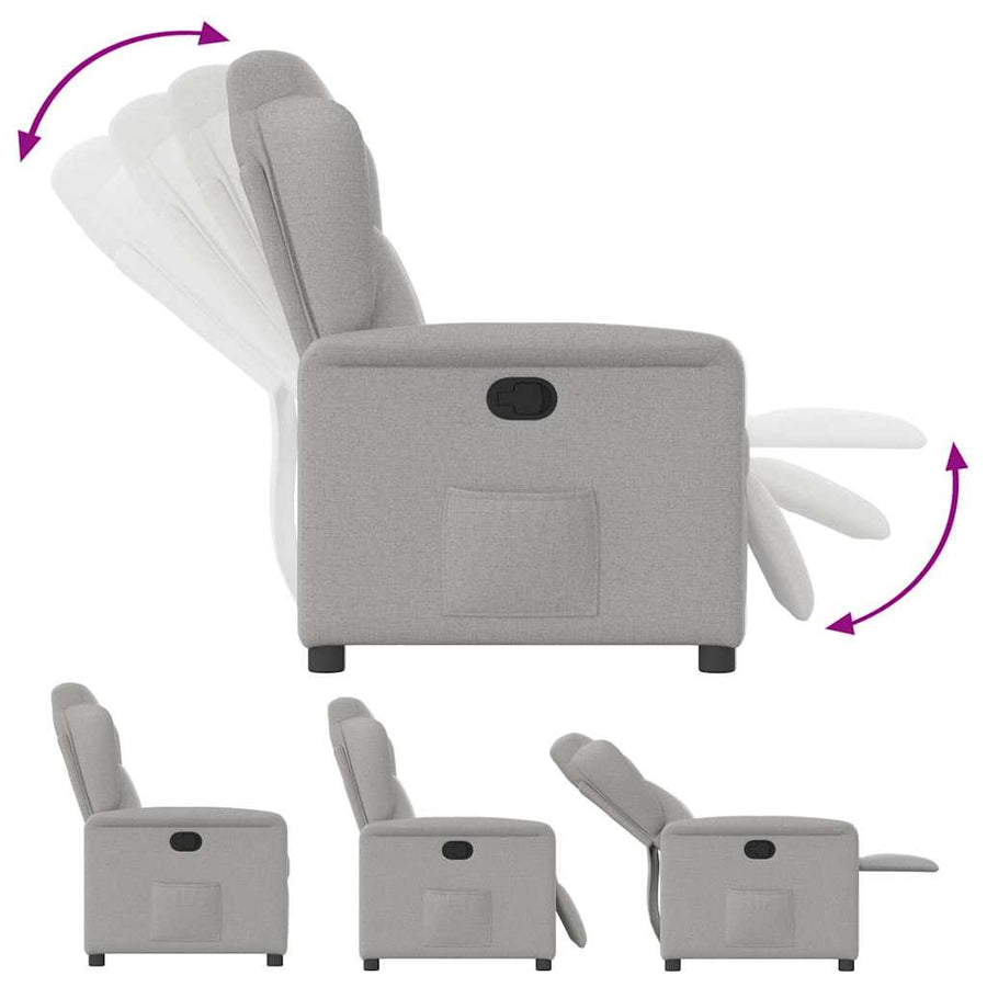 Fauteuil verstelbaar stof wolk grijs