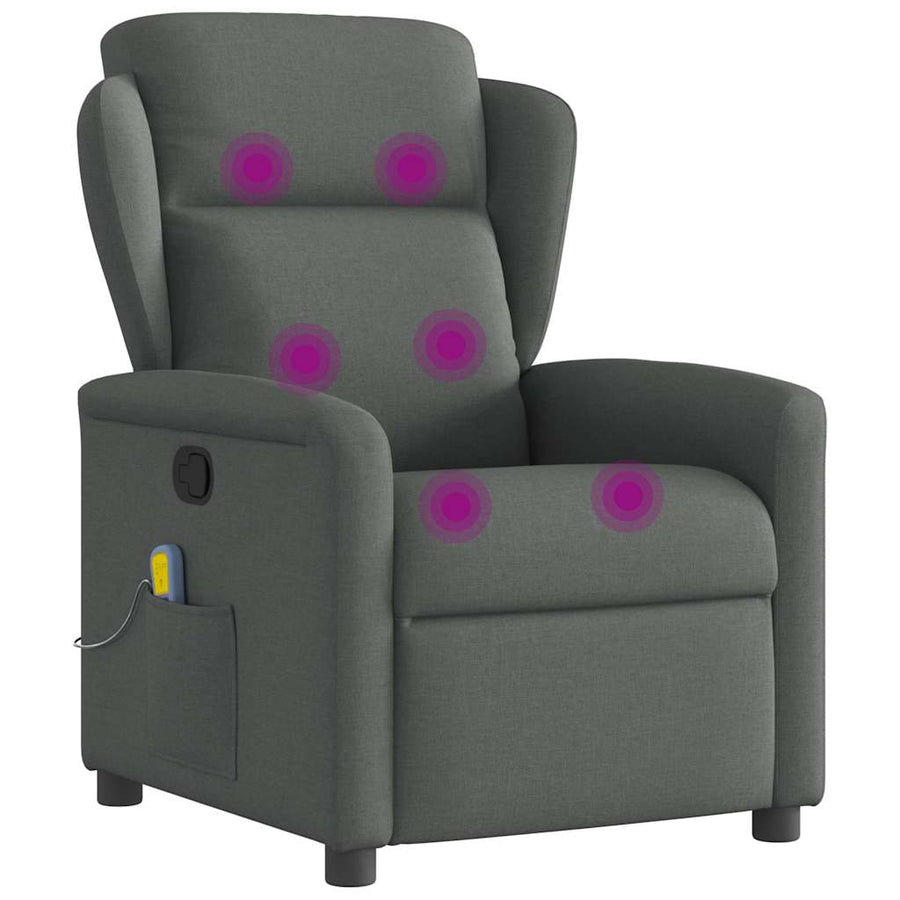 Massagestoel verstelbaar stof donkergrijs