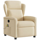 Massage chair adjustable fabric cream-colored