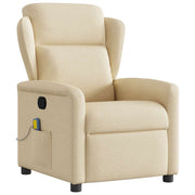 Massage chair adjustable fabric cream-colored