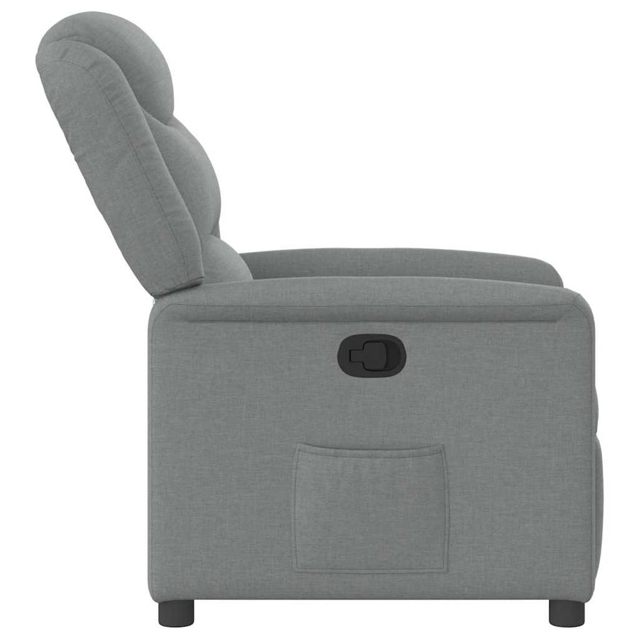 Fauteuil verstelbaar stof lichtgrijs