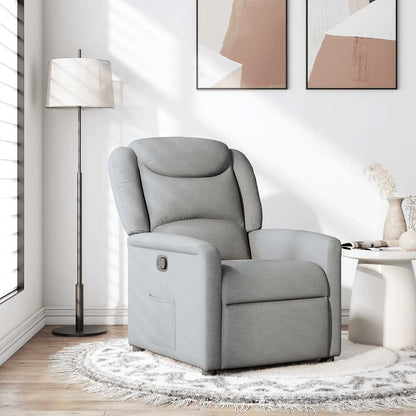 Fauteuil verstelbaar stof lichtgrijs