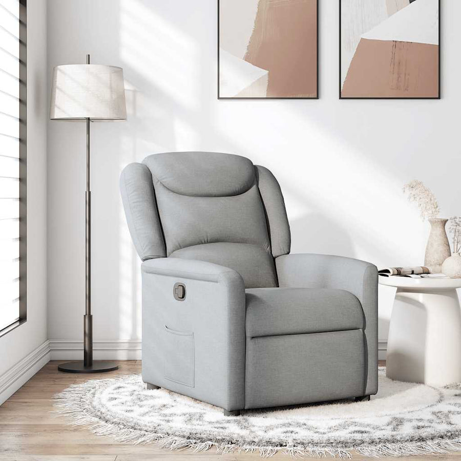 Fauteuil verstelbaar stof lichtgrijs